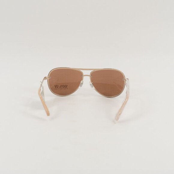 Fossil Unisex Aviator Rose Gold Frames Red Lenses Sunglasses 537836 OS